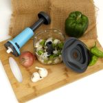 5902 PUSH CHOPPER MANUAL FOOD CHOPPER AND HAND PUSH VEGETABLE CHOPPER, CUTTER, MIXER SET FOR KITCHEN WITH 3 STAINLESS STEEL BLADE.