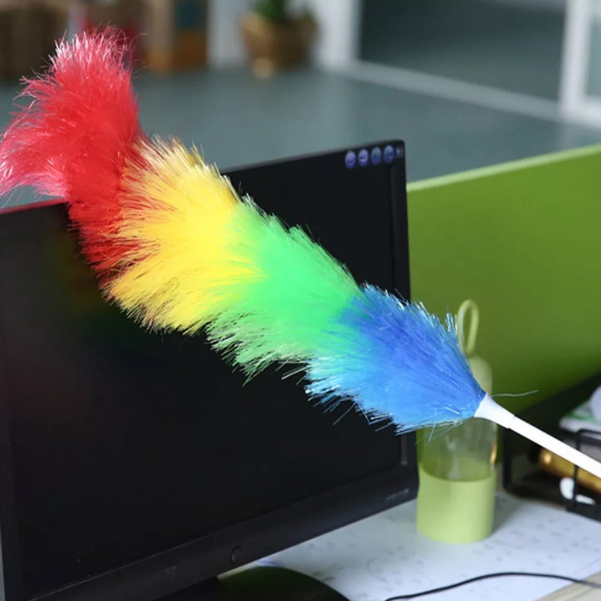 6321 Colorful Feather Duster | Microfiber Duster for Cleaning | Dusting Stick | Dusting Brush