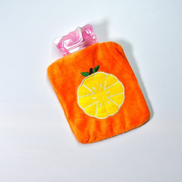 6510 Orange small Hot Water Bag with Cover for Pain Relief, Neck, Shoulder Pain and Hand, Feet Warmer, Menstrual Cramps.