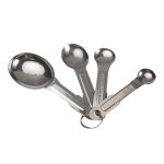 3685 Stainless Steel Measuring Spoons, 4pcs/set Durable Anti Rust Measuring Spoon Set Universal for Kitchen Baking.