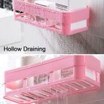 4029 ABS Plastic Shower Corner Caddy Basket Shelf Rack with Wall Mounted Suction Cup for Bathroom Kitchen