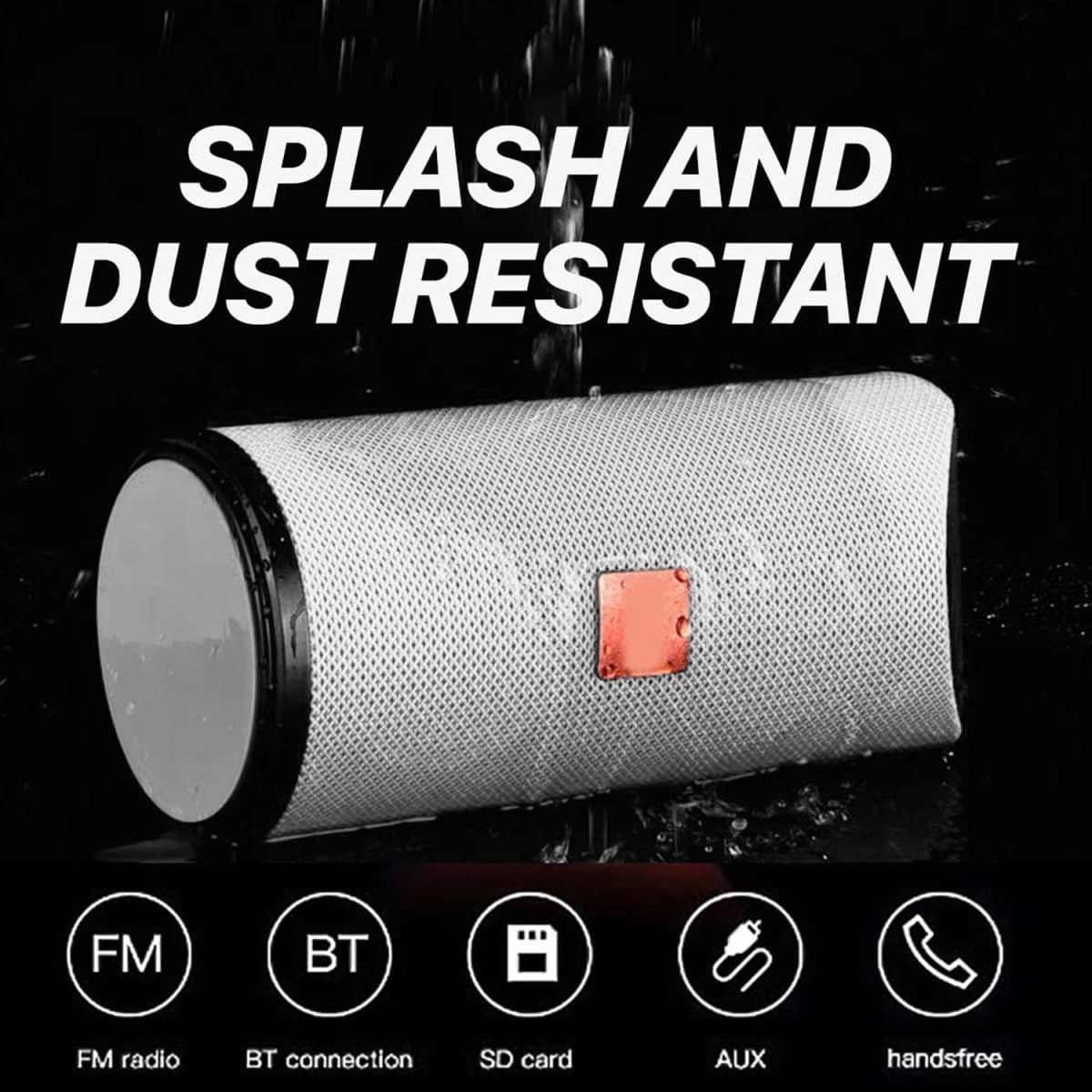 1282 Portable Speaker / Rechargeable / Splash Proof Wireless High Sound Bluetooth Speaker