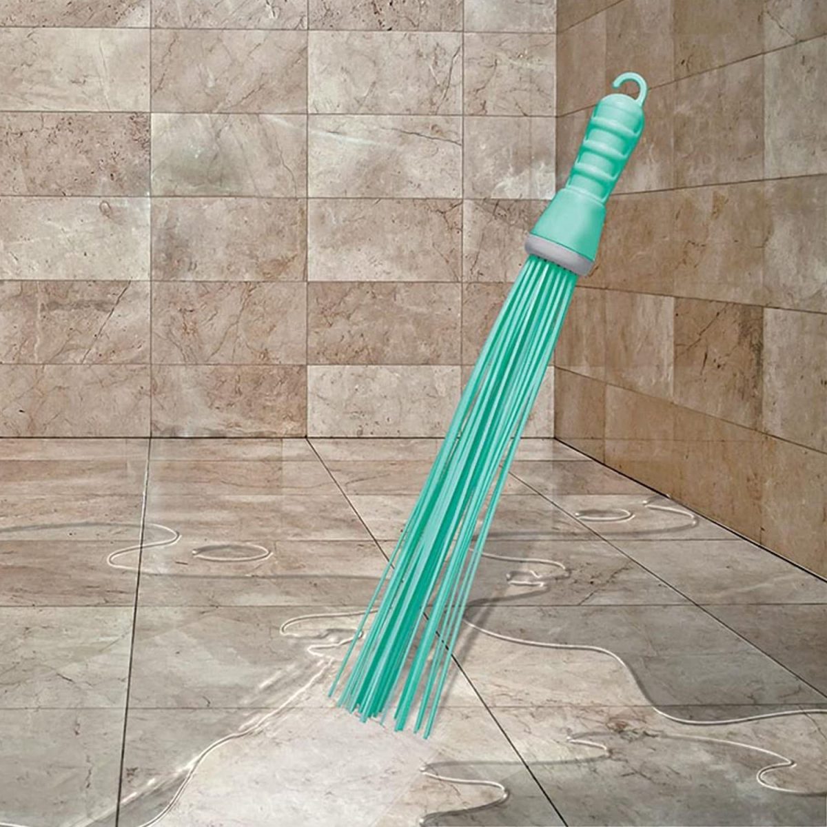 4024 Plastic Hard Bristle Broom for Bathroom Floor Cleaning and Scrubbing, Wet and Dry Floor Cleaning