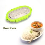 8138 Ganesh Solo Oval 650 Stainless Steel Leak proof airtight Lunch Pack for Office & School Use