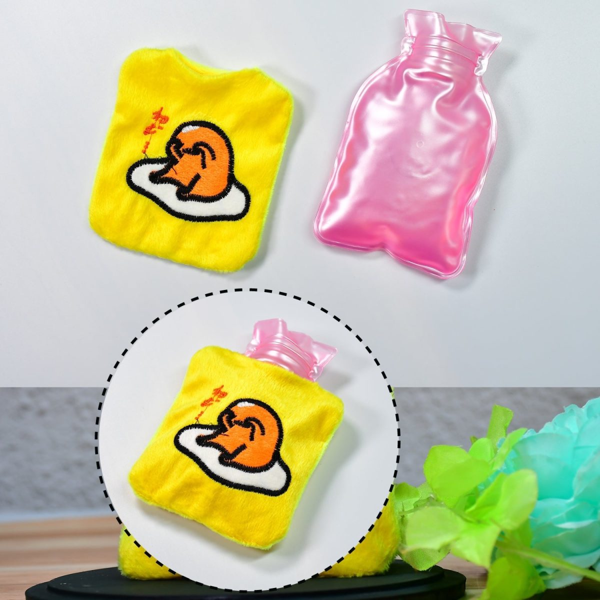 6515 Yellow Duck Head Small Hot Water Bag with Cover for Pain Relief, Neck, Shoulder Pain and Hand, Feet Warmer, Menstrual Cramps.