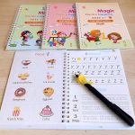 8075 4 Pc Magic Copybook widely used by kids, children’s and even adults also to write down important things over it while emergencies etc.