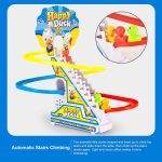 4480  Ducks Climb Stairs Toy Roller Coaster, Electric Duck Chasing Race Track Set, Fun Duck Stair Climbing Toy with Flashing Lights Music and 3 Ducks, Small Ducks Climbing Toys