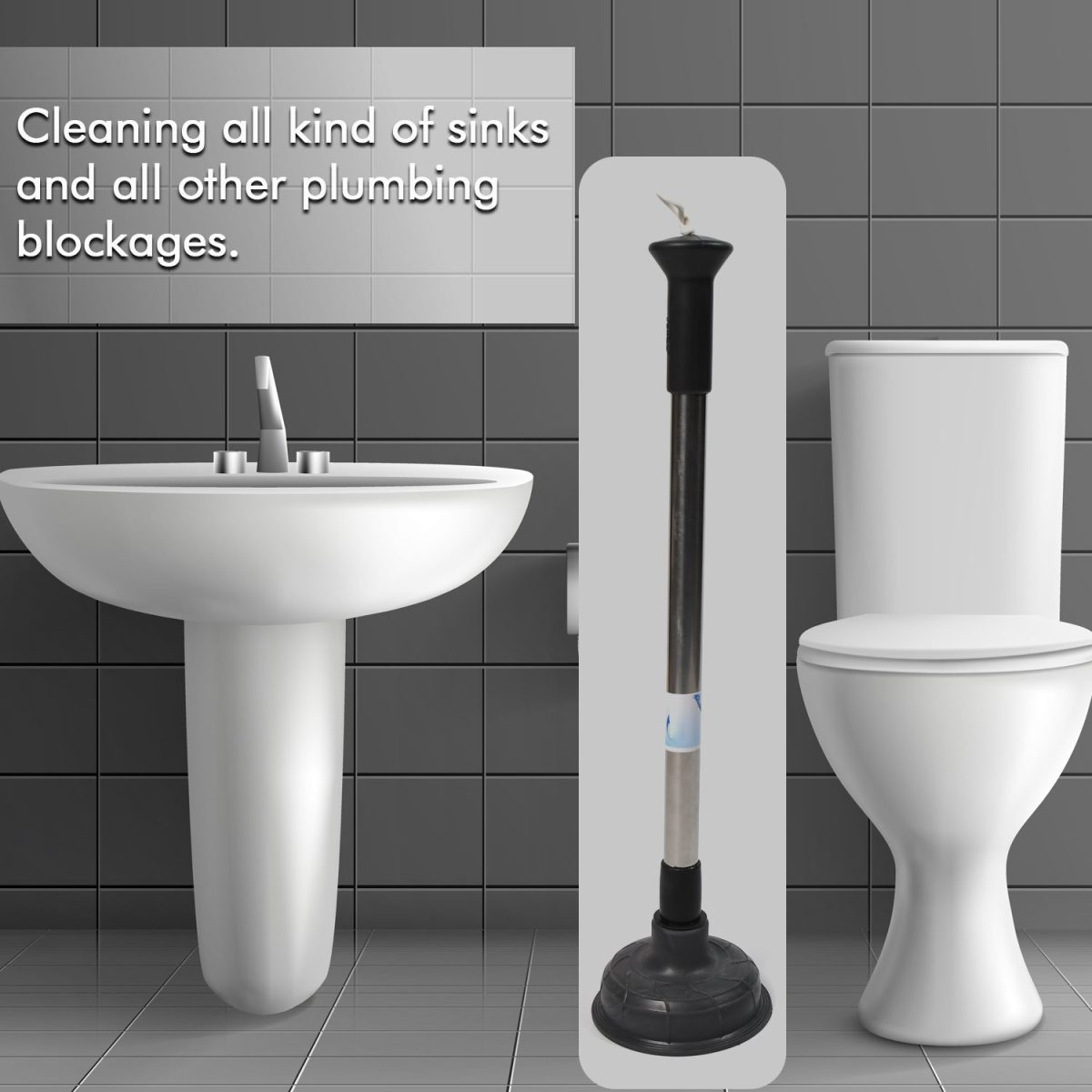 4032 Drain Unblocker Cleaner Sink Plunger Cleaning Pump For Kitchen Sink, Toilet, Bathroomoilet_plunger_pump