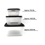 2748C 3 Pcs Square Shape Food Grocery Storage Container