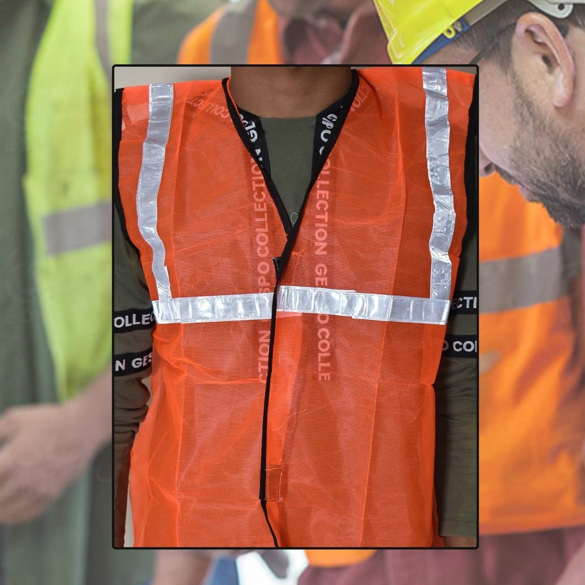 7438 Orange Safety Jacket For Having protection against accidents usually in construction area's.