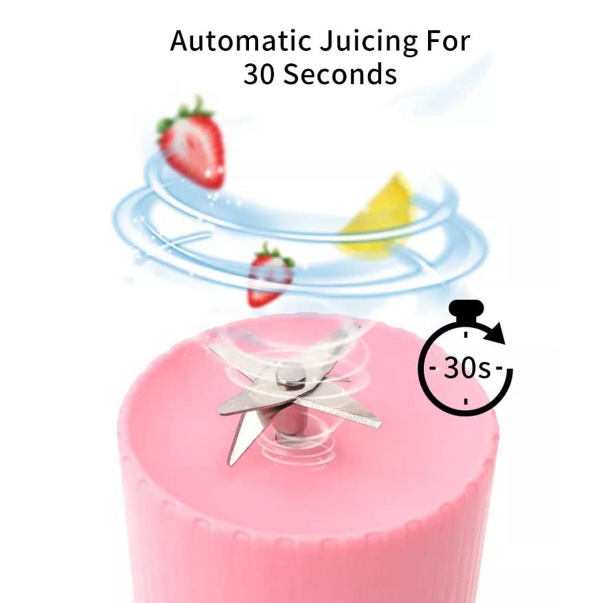 5334A BLENDER PORTABLE JUICER FOR SMOOTHIE , JUICE , VEGETABLE SHAKES WITH 6 BLADES WIRELESS CHARGING MINI PERSONAL SIZE MIXER BOTTLE GRINDER, 380 ML MULTICOLOR