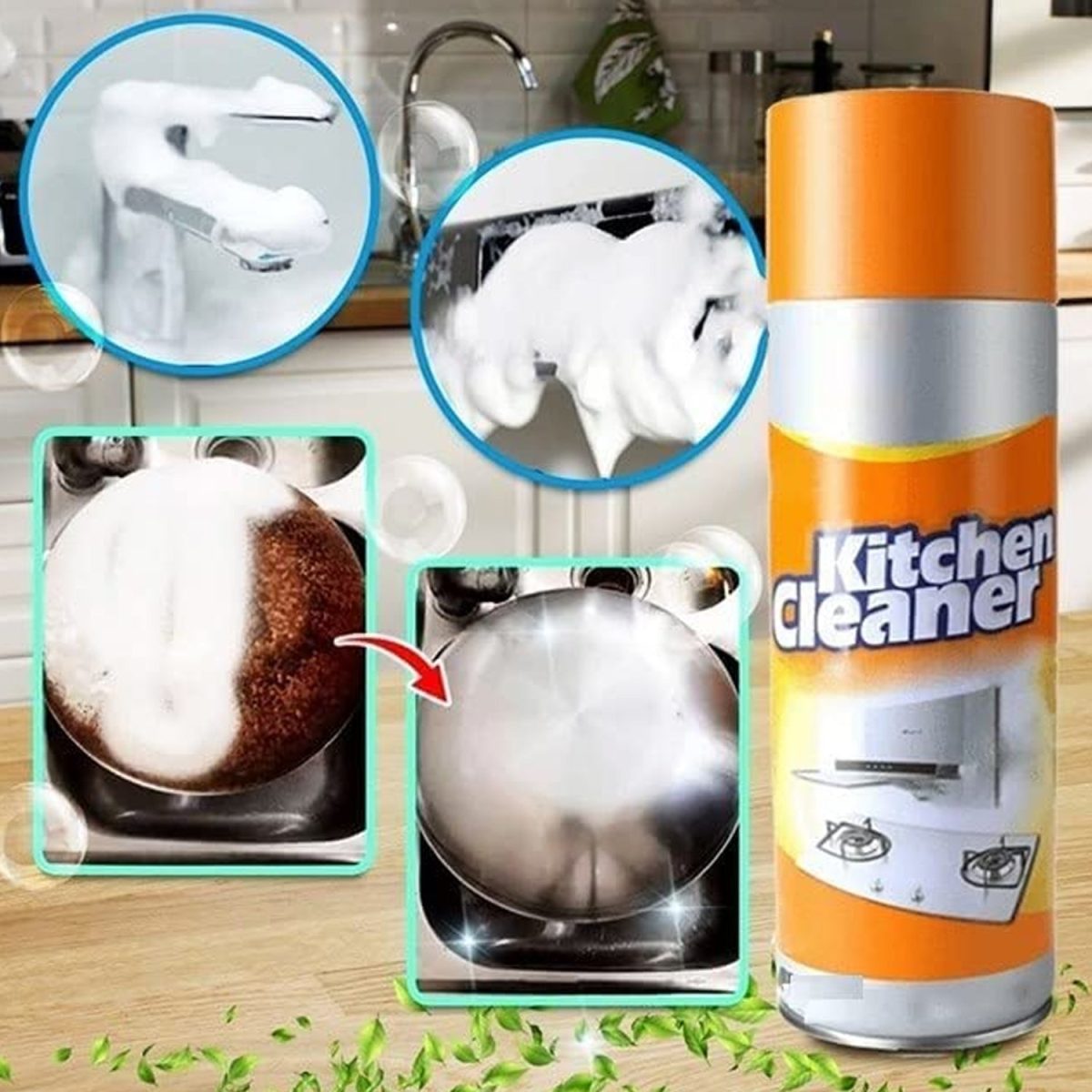 1331 Multipurpose Bubble Foam Cleaner Kitchen Cleaner Spray Oil & Grease Stain Remover Chimney Cleaner Spray Bubble Cleaner All Purpose Foam Degreaser Spray (500 Ml)