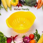 2312 Plastic Fruits Vegetable Noodles Pasta Washing Bowl & Strainer