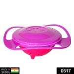 0617 Portable Non Spill Feeding Toddler Gyro Bowl 360 Degree Rotating Dish