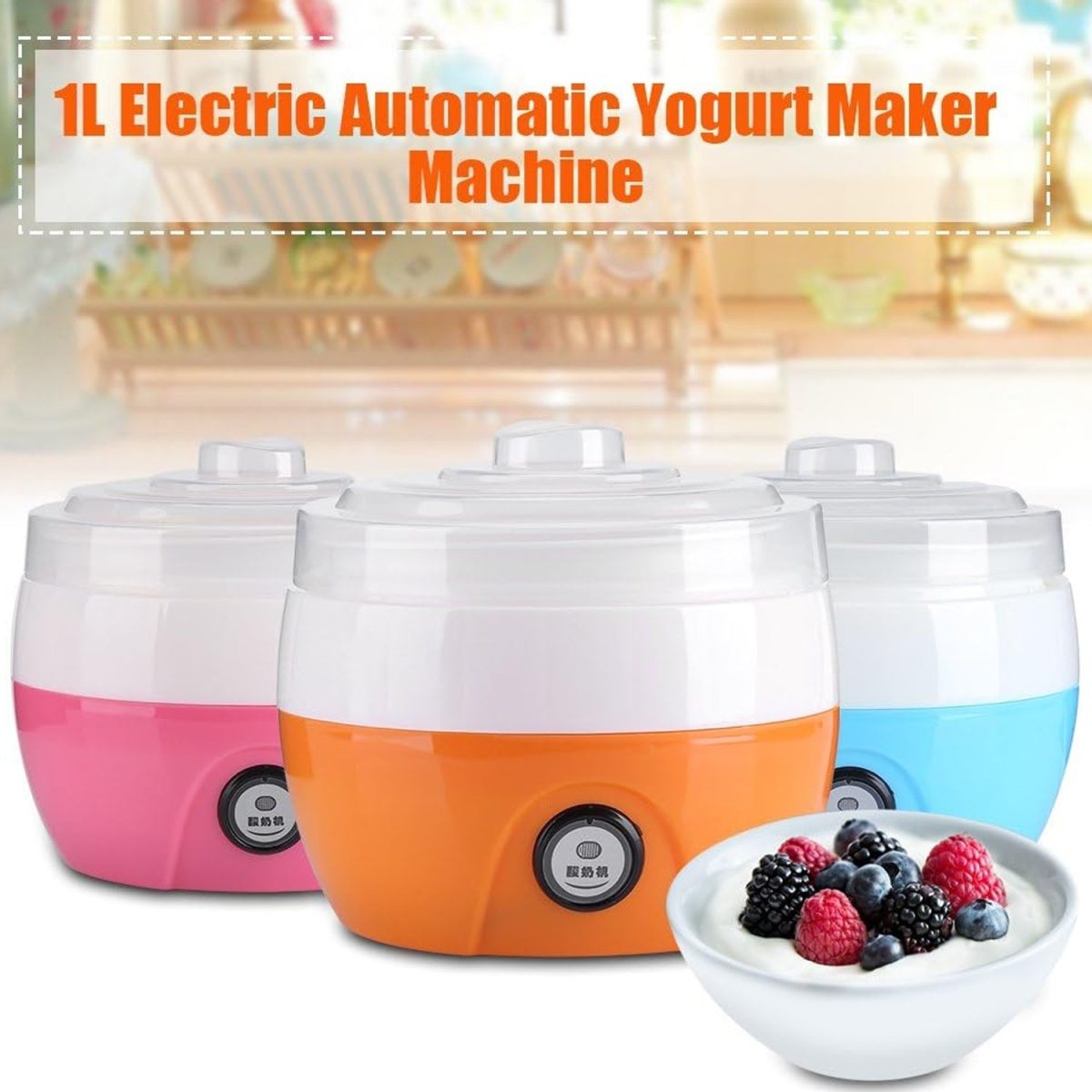 Electronic Yogurt Maker, Automatic Yogurt Maker Machine 1L Yoghurt DIY Tool Plastic Container for Home Use