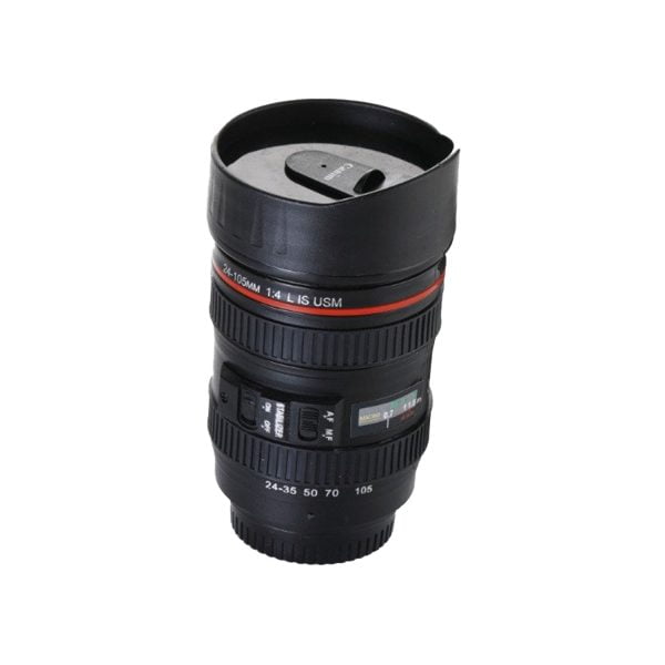 0720 Camera Lens Shaped Coffee Mug Flask With Lid