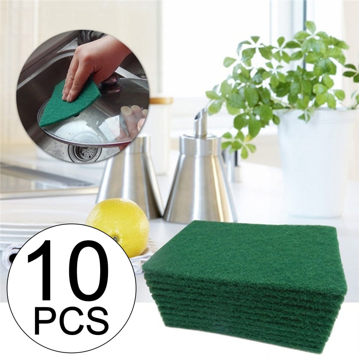 3410 Scrub Sponge Cleaning Pads Aqua Green  10PCS