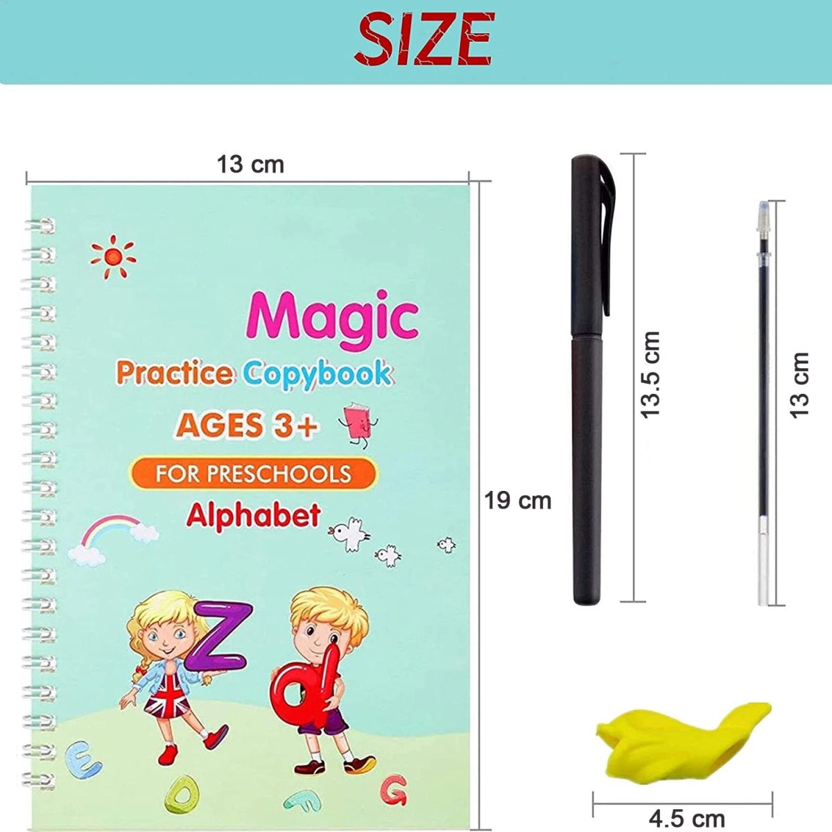 8075 4 Pc Magic Copybook widely used by kids, children’s and even adults also to write down important things over it while emergencies etc.