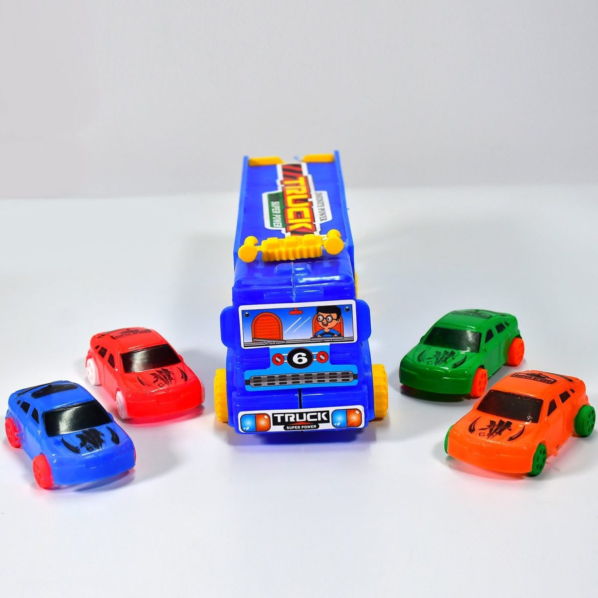 4442 Toy Set Truck with 4 Mini Cars Toy Vehicles for Children