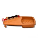 2103 Thick Plastic Kitchen Chopping Cutting Slicing Tray with Holder