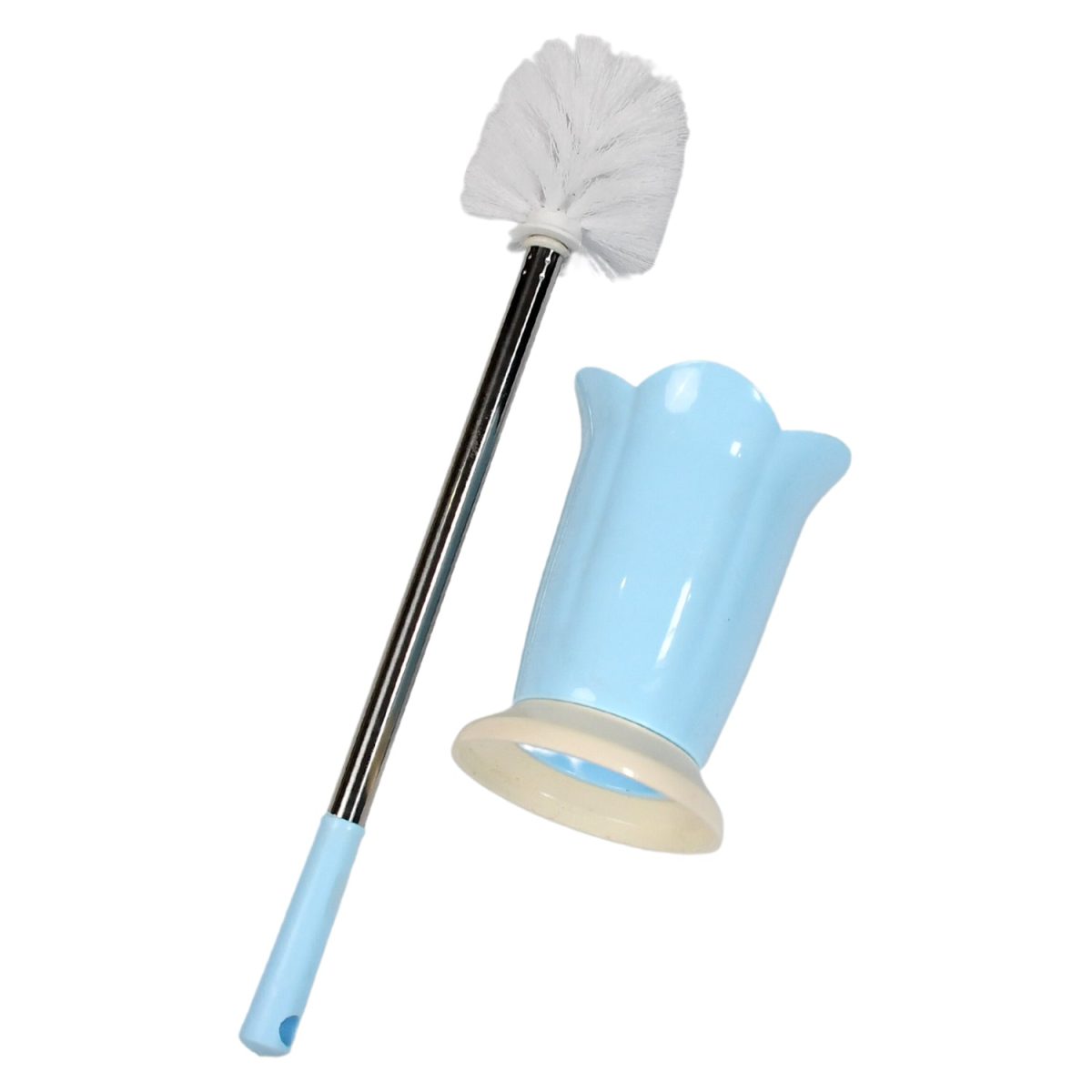 4673 Premium Toilet Plastic Brush with Holder Stand Western and Indian Toilet Bathroom Cleaning