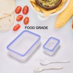 7070 Multipurpose Air Tight 4 Side Lock Food Grade Lunch Box With Small Square Container