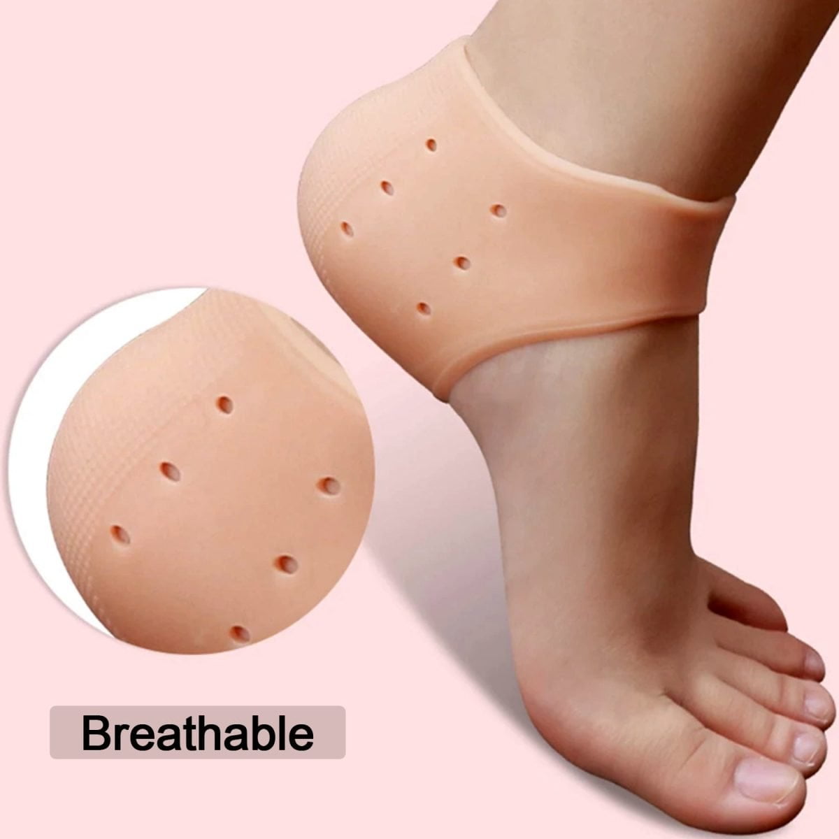 1277 Anti Crack Silicon Gel Heel Moisturizing Socks for Foot Care Men Women (Loose Pack)