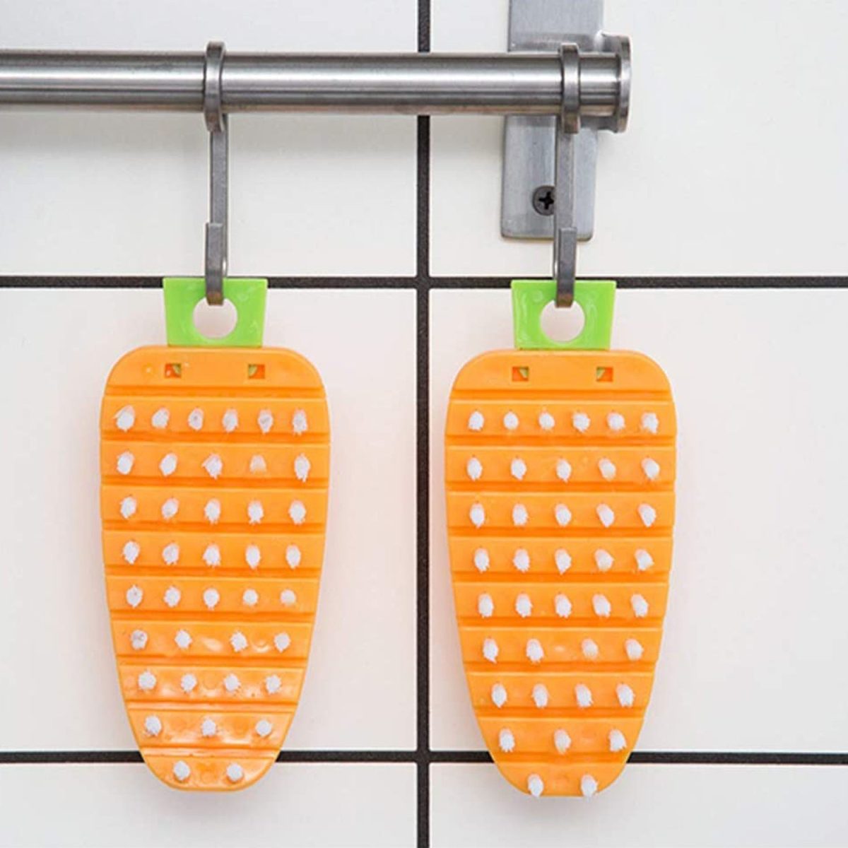 2950 Vegetable Scrubbing Brush, Vegetable Scrubber Non‑Toxic Fruit Brush Carrot Shape Vegetable Brush for Potato for Vegetable