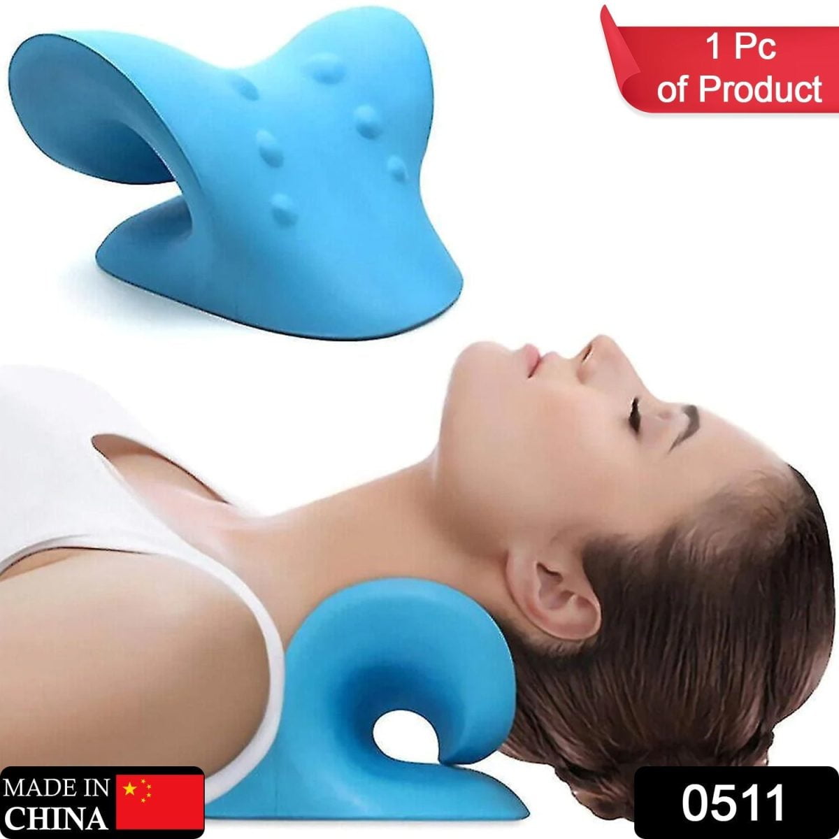 0511 Neck Relaxer | Cervical Pillow for Neck & Shoulder Pain | Chiropractic Acupressure Manual Massage | Medical Grade Material | Recommended by Orthopaedics