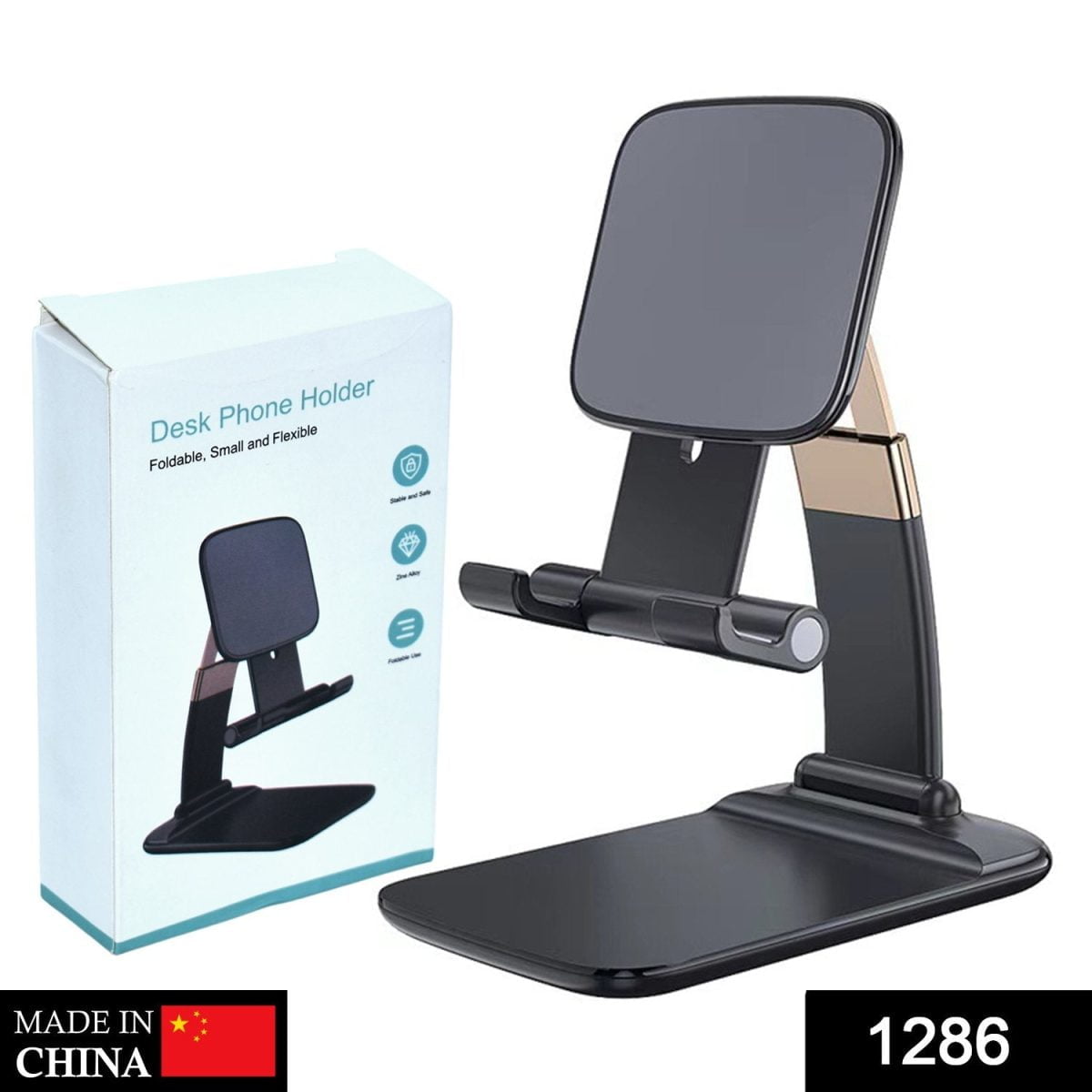 1286 Phone Holder for Table, Foldable Universal Mobile Stand for Desk