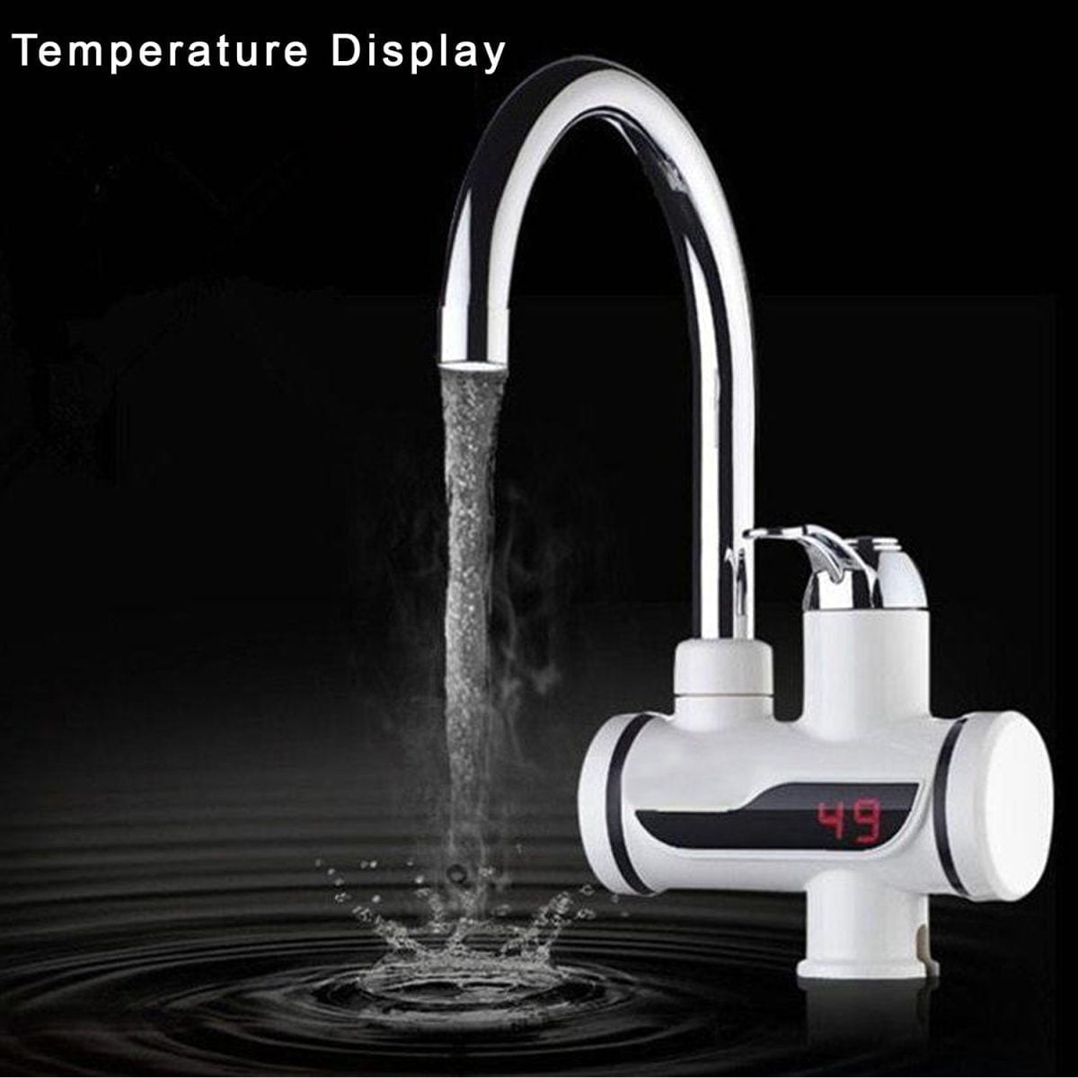 1684A Stainless Steel LED Digital Display Instant Heating Electric Water Heater Faucet Tap, Geyser