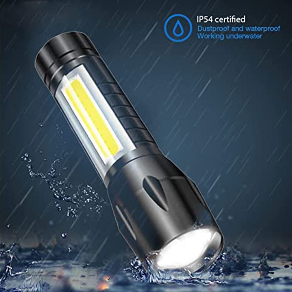 7528  Mini Search Rechargeable LED Long Range Flashlight Emergency Light Torch