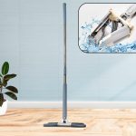 4874 X Shape Mop or Floor Cleaning Hands-Free Squeeze Microfiber Flat Mop System 360° Flexible Head, Wet and Dry mop for Home Kitchen with 1 Super-absorbent Microfiber Pads.