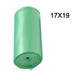 1581 Green Compostable Corn Starch Garbage Bags (17" x 19")