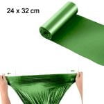 1586 Bio-degradable Eco Friendly Garbage/Trash Bags Rolls (24" x 32") (Green)