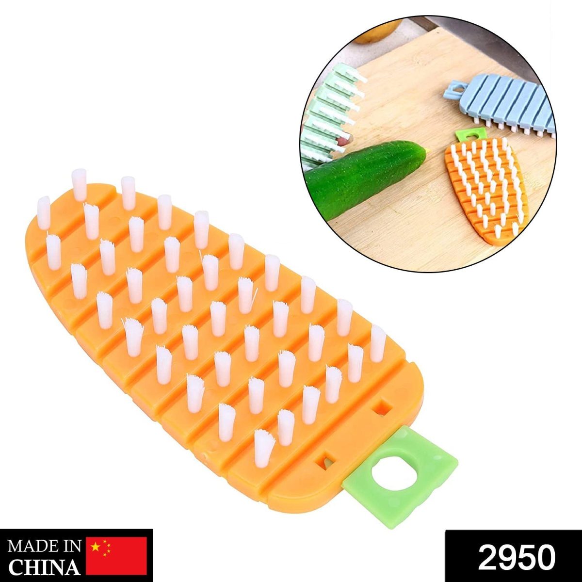 2950 Vegetable Scrubbing Brush, Vegetable Scrubber Non‑Toxic Fruit Brush Carrot Shape Vegetable Brush for Potato for Vegetable