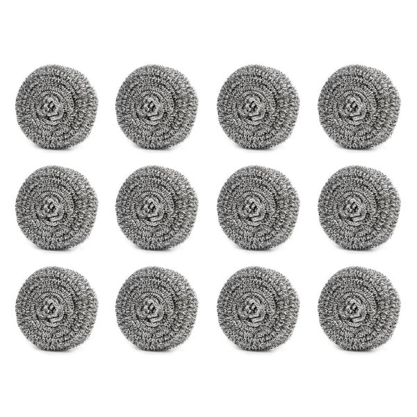 2388 Round Shape Stainless Steel Ball Scrubber (Pack of 12)