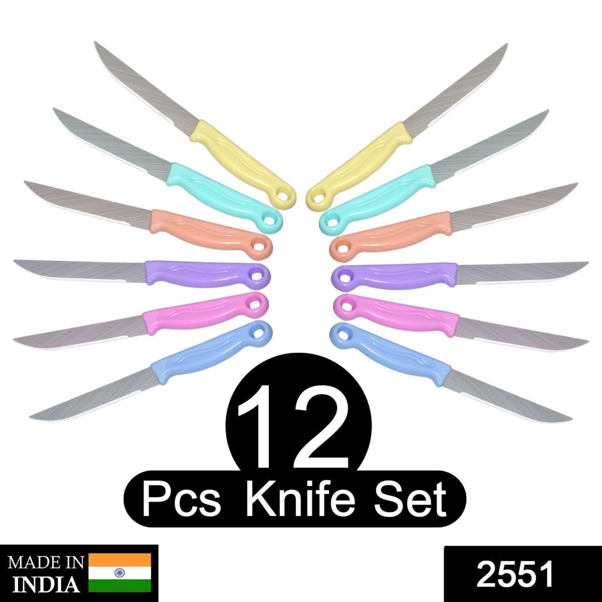 2551 Multipurpose Top Kitchen Knife for Home and Restaurant (12Pcs Set)