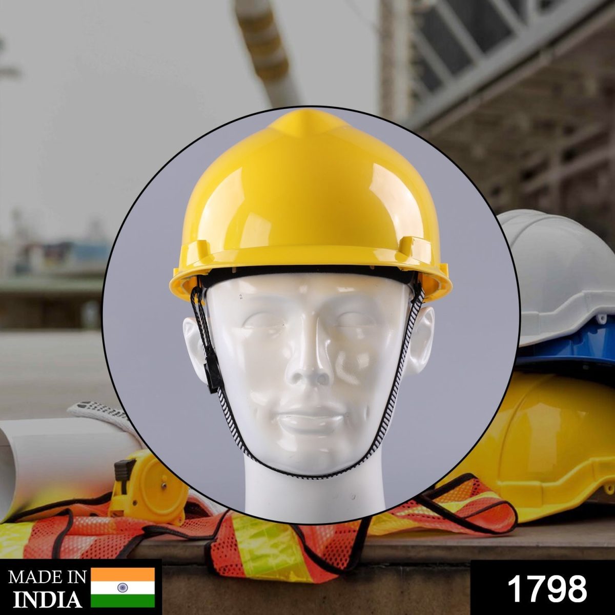 1798 Yellow Plastic Hard Hat Construction Cap (1Pc Only)