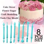 2473 Fondant Cake Decor Flower Sugar Craft Modelling Tools Clay Mould (8PC-Set)