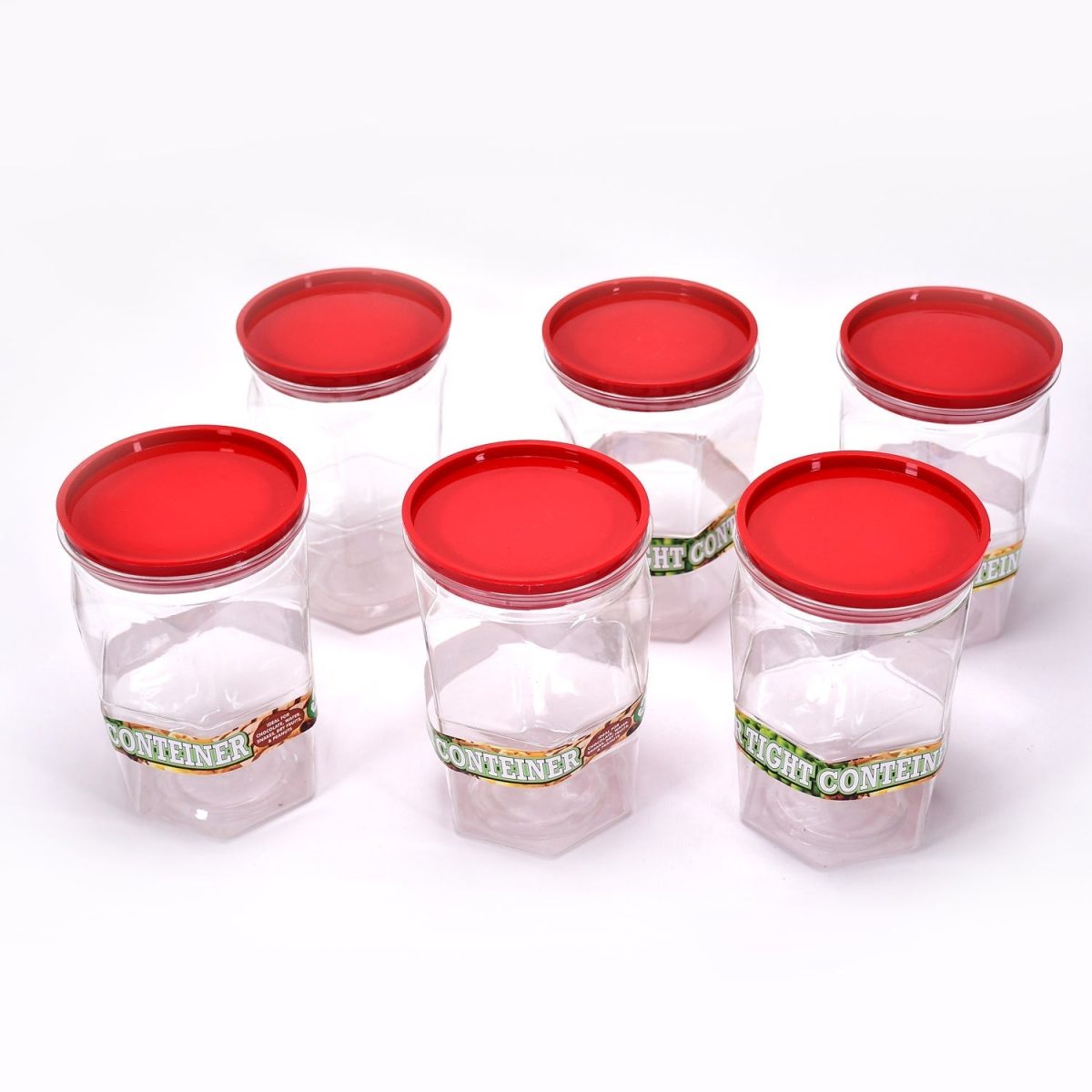 2299 Air Tight Kitchen Storage Container for Rice | Dal | Atta, BPA-Free, Flour | Cereals | Snacks | Stackable | Modular, Round. (Approx - 1100Ml, Set of 6pcs)