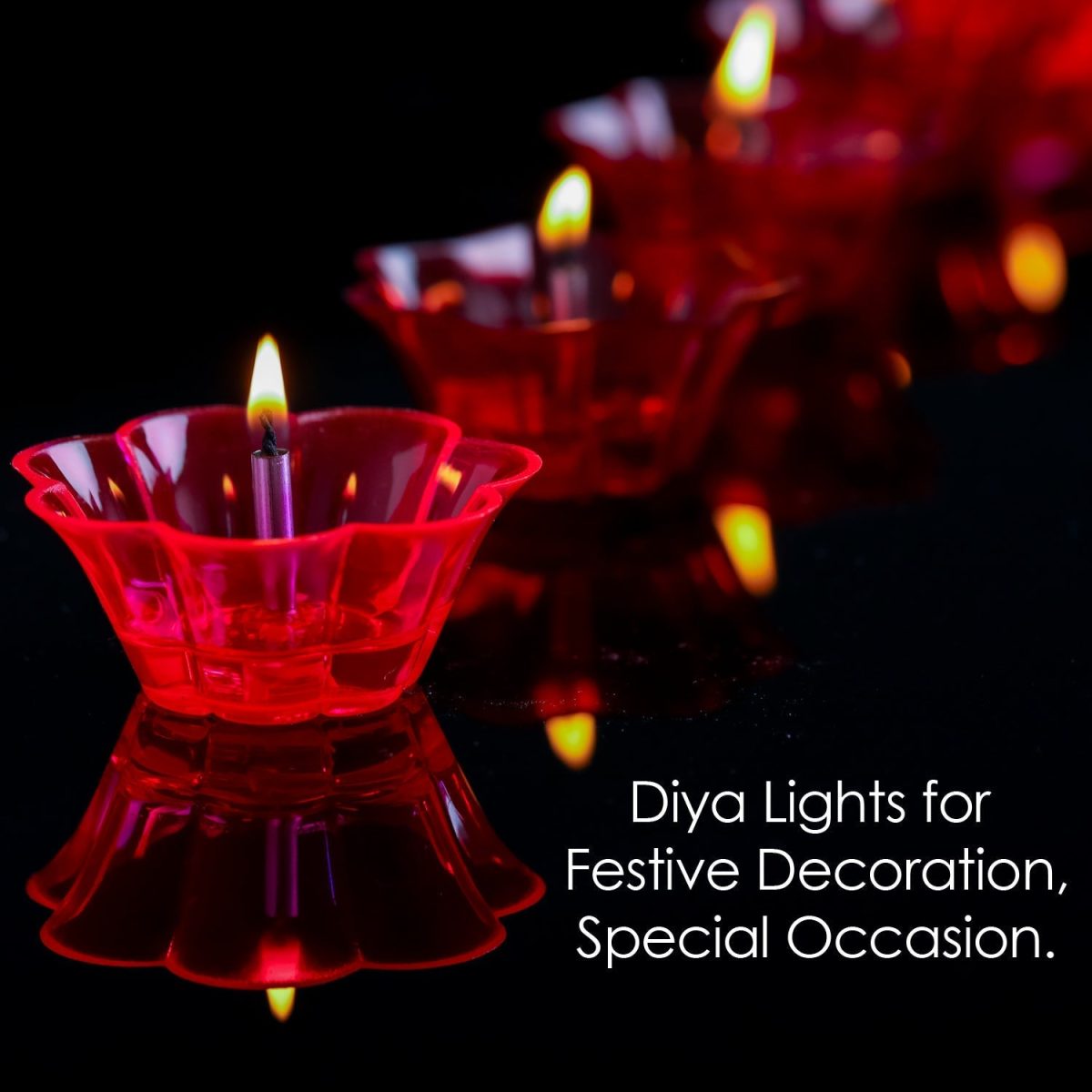 6320 Magical Reflection Diya Set with 6 Attractive Design Cup Set Of 12 Pieces