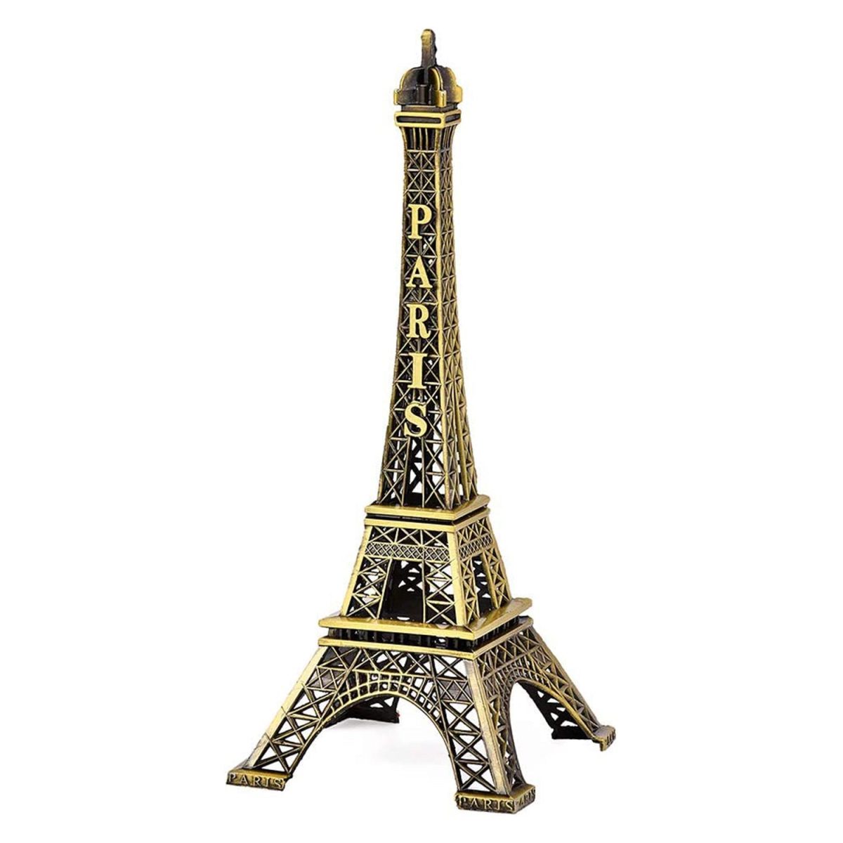 4733 Antique Finish 3D Metal Paris Eiffel Tower Metal Craft Famous Landmark Building Metal Statue, Cabinet, Office, Gifts Decorative Showpiece.