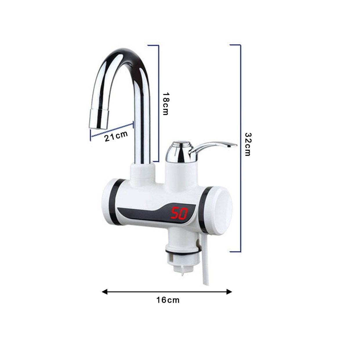 1684A Stainless Steel LED Digital Display Instant Heating Electric Water Heater Faucet Tap, Geyser