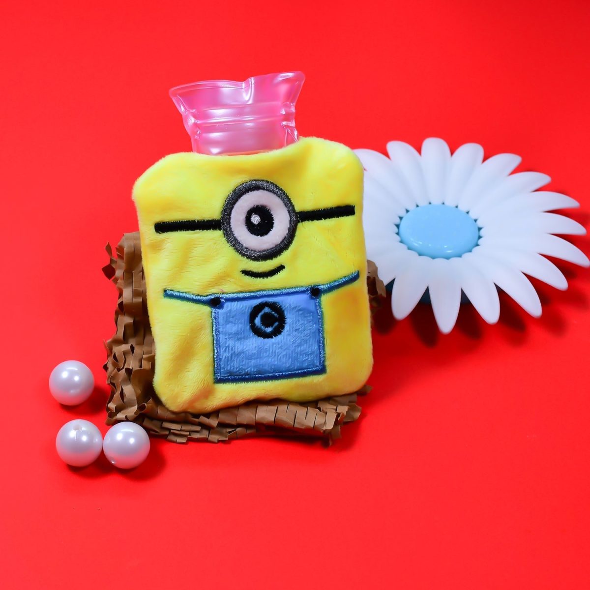 6506 Minions small Hot Water Bag with Cover for Pain Relief, Neck, Shoulder Pain and Hand, Feet Warmer, Menstrual Cramps.