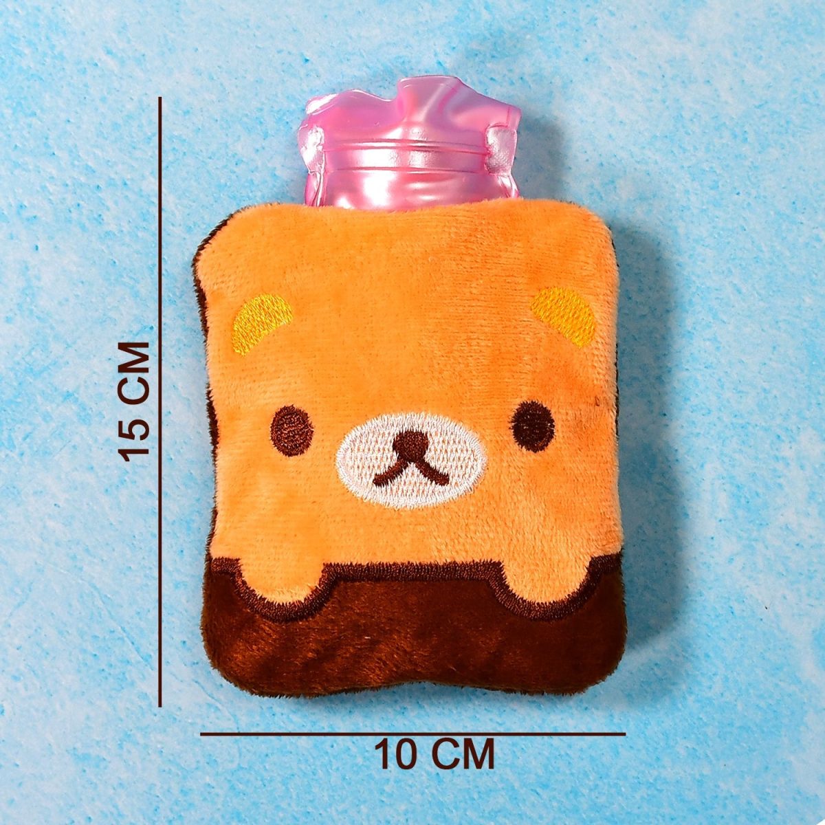 6527 Brown Panda Print small Hot Water Bag with Cover for Pain Relief, Neck, Shoulder Pain and Hand, Feet Warmer, Menstrual Cramps.