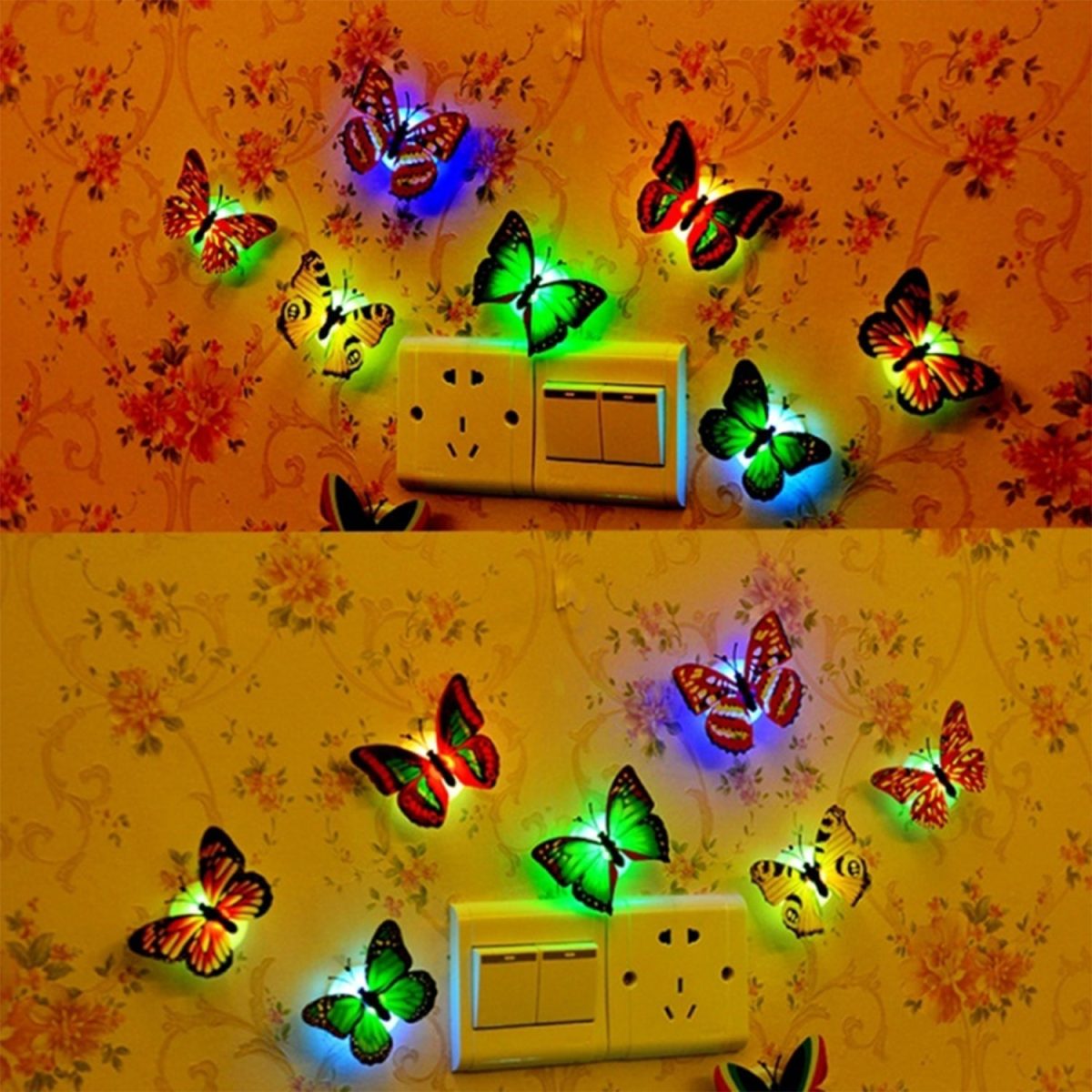 6278 The Butterfly 3D Night Lamp Comes with 3D Illusion Design Suitable for Drawing Room, Lobby.