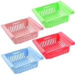 5338 Virgin Freeze Storage Unbreakable Adjustable Multi Color Tray with Extra Storage | Easy to Remove, Easy to Clean | Pack of 4 Tray