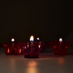 6320 Magical Reflection Diya Set with 6 Attractive Design Cup Set Of 12 Pieces