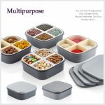 2031H Plastic 4 Sections Multipurpose Dry Fruit/ Chocolates/Mouth Freshener/Sweet Box Set | Serving Tray.